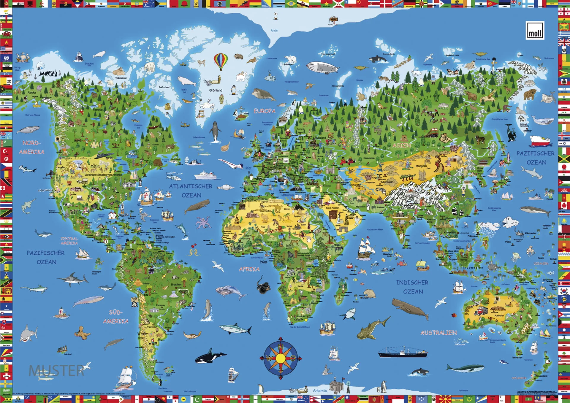 BLOTTING PAD podkładka MAP OF THE WORLD