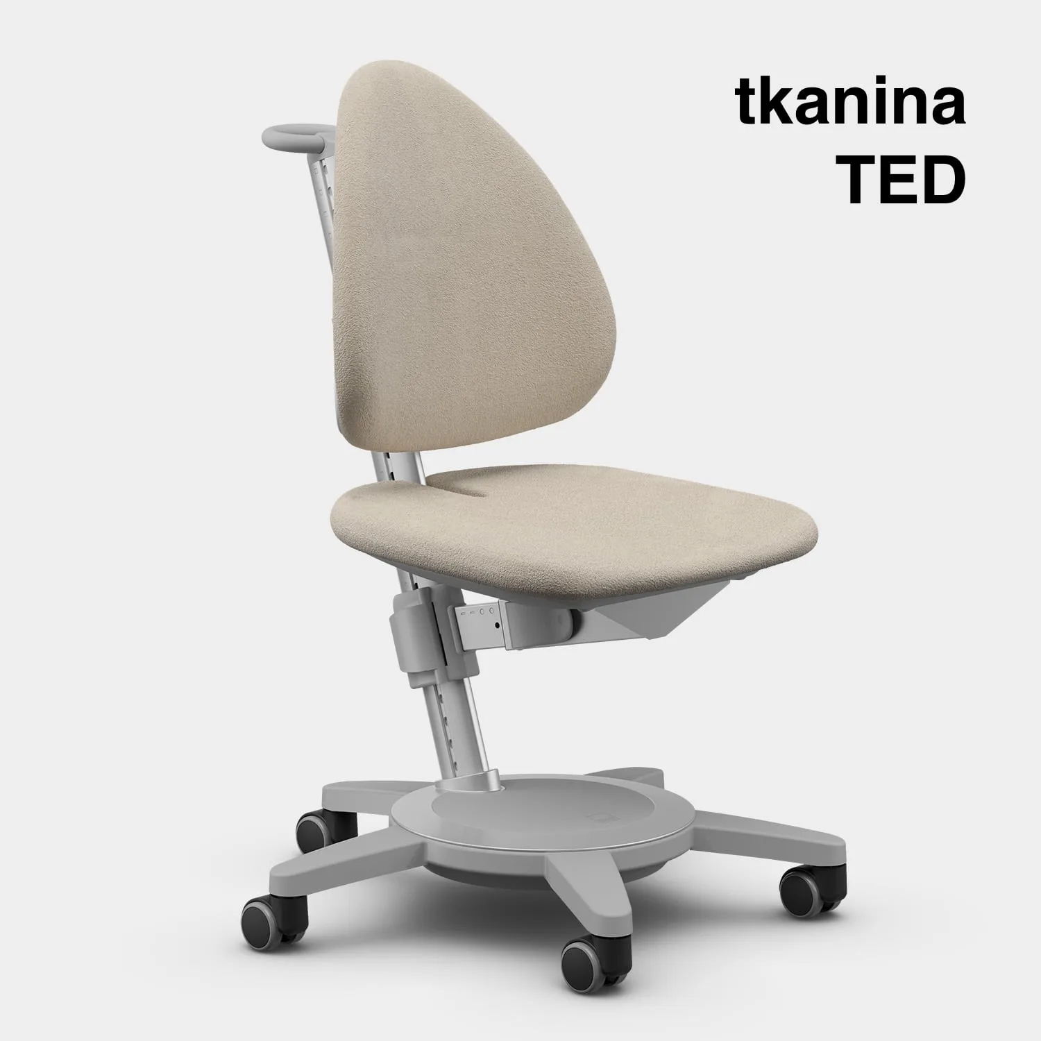 MAXIMO fotel na kółkach TED szary