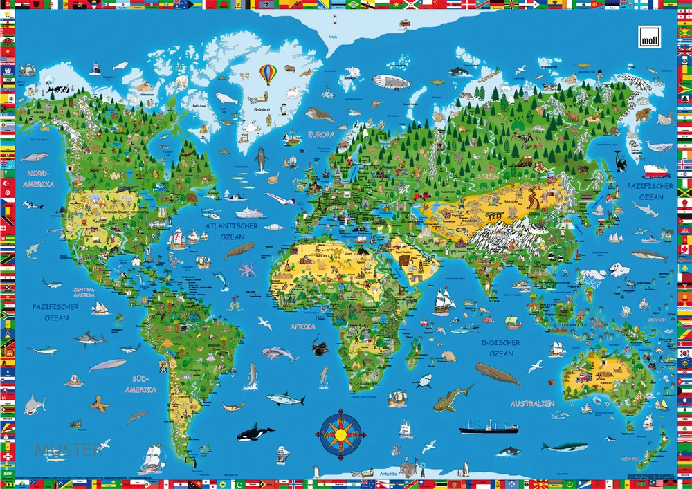 BLOTTING PAD podkładka MAP OF THE WORLD